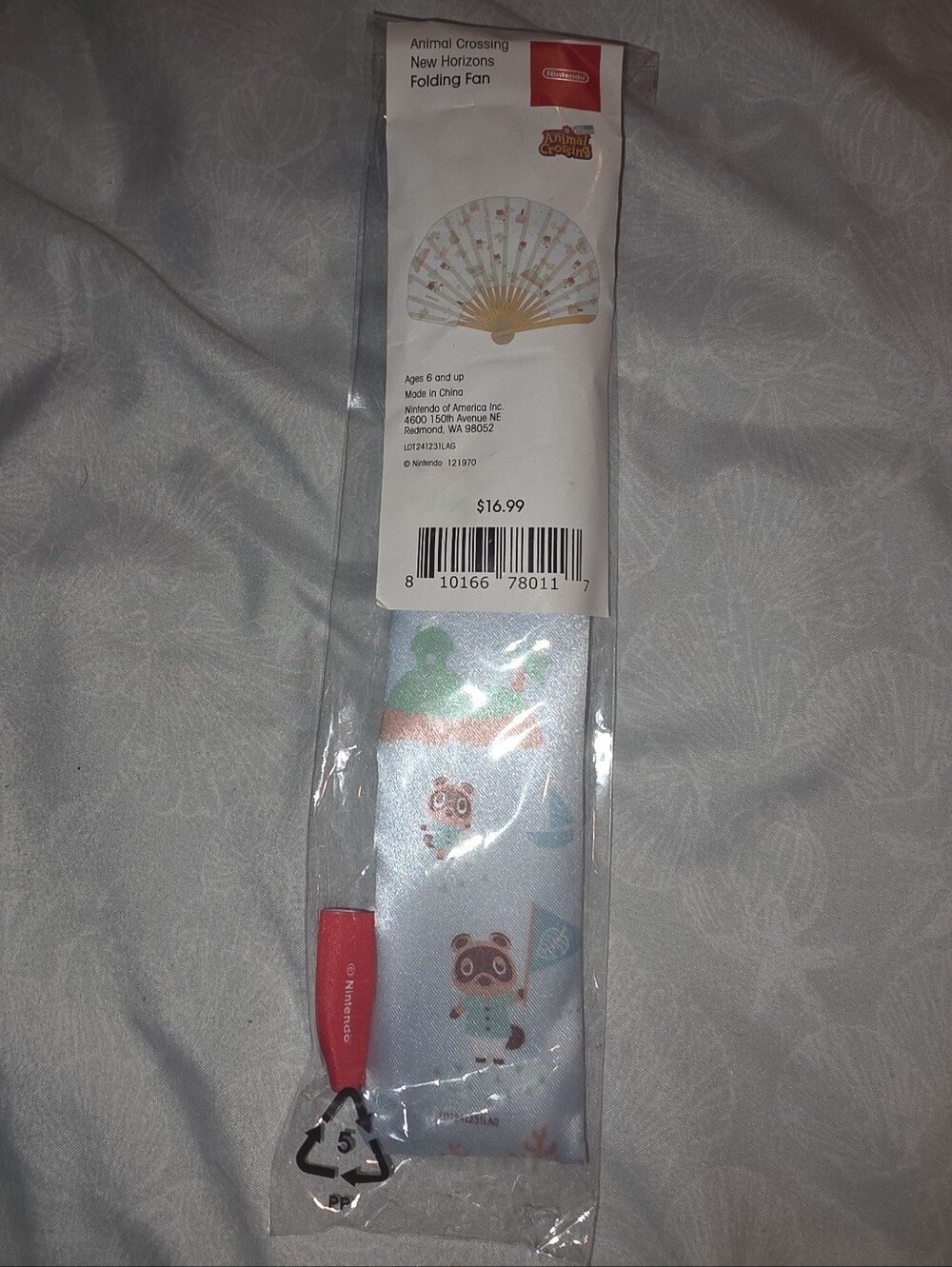 NEW Nintendo NY Light Blue Animal Crossing Folding Fan